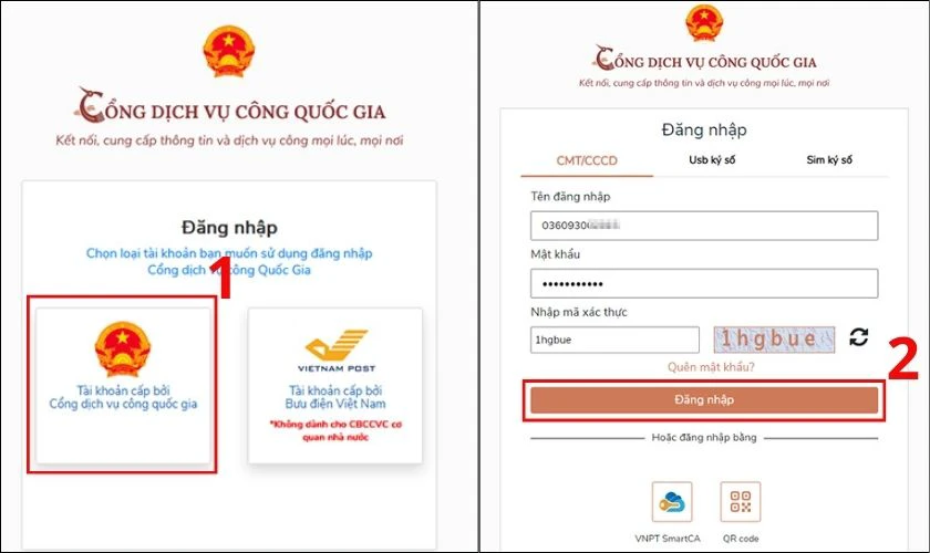 Tra cứu mã định danh bằng CMND