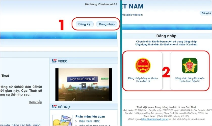 Chọn Đăng nhập nếu bạn đã có tài khoản VNEID