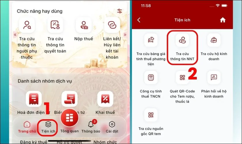 Tiến hành tra cứu thông tin