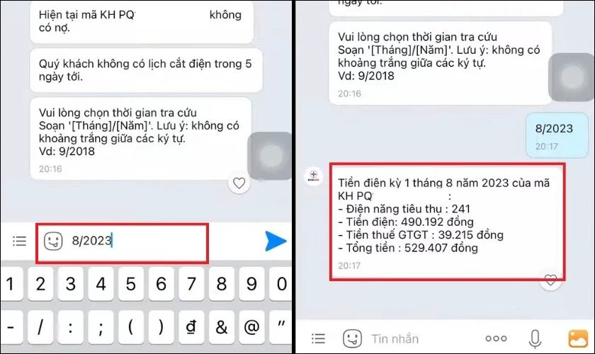 Cách tra cứu tiền điện online hàng tháng bằng Zalo