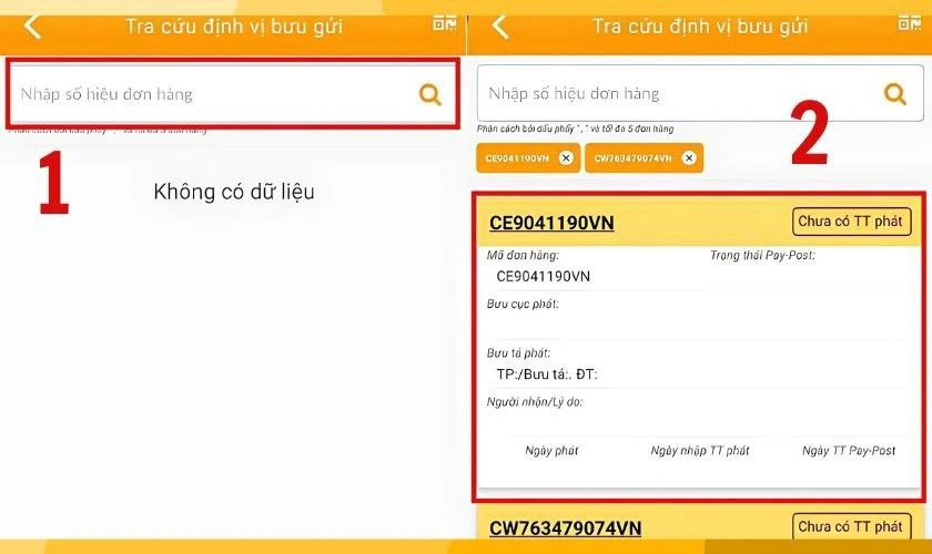 Tìm đơn hàng cần kiểm tra hoặc nhập mã vận đơn VNPost để tra cứu nhanh