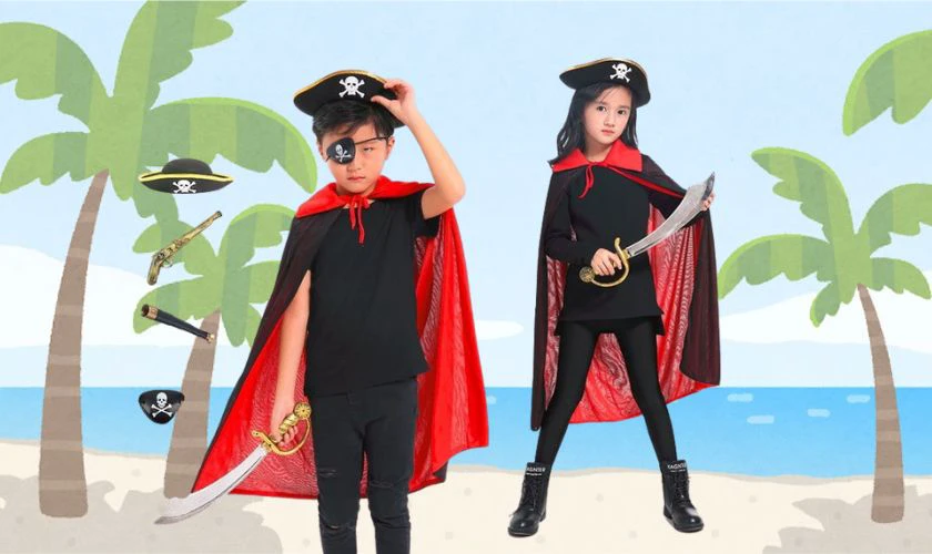 Trang phục Halloween tự làm cho bé trai - Cướp biển vui nhộn