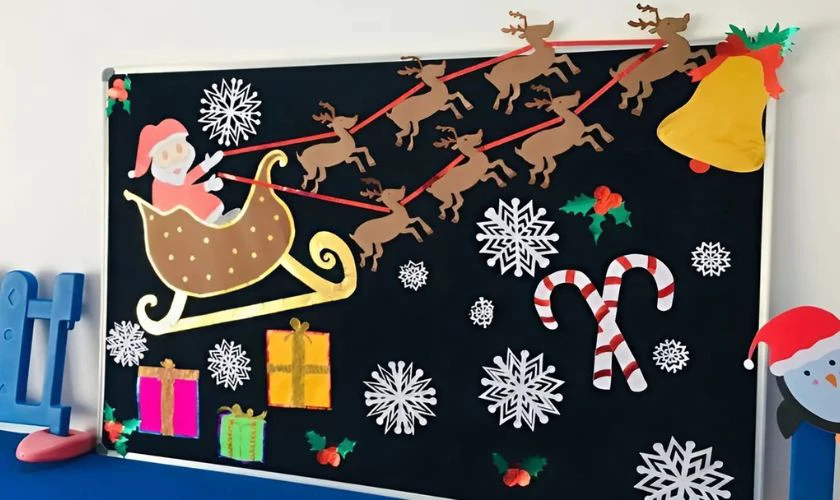Cách trang trí bảng Noel hình tuần lộc