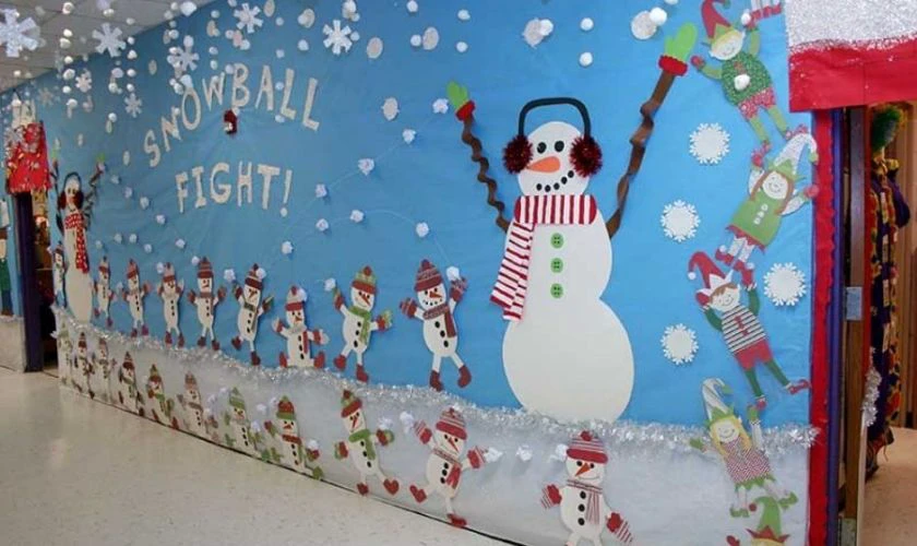 Mẫu trang trí bảng Noel cấp 1