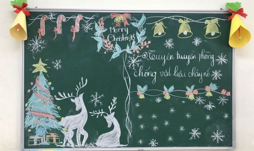 Mẫu trang trí bảng Noel cấp 1 độc đáo