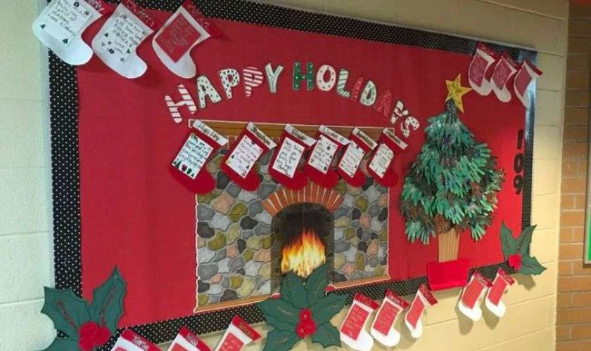 Mẫu trang trí bảng Noel cấp 3 đẹp dễ dàng