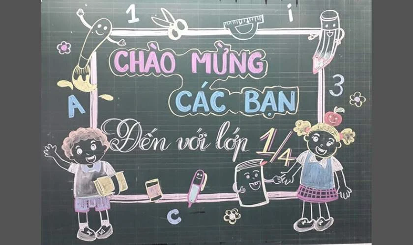 Trang tr&iacute; bảng ch&agrave;o mừng học sinh