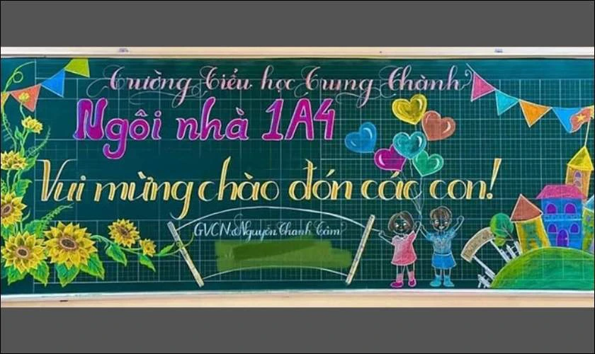 Trang tr&iacute; bảng lớp học chủ đề bạn b&egrave; ng&agrave;y khai giảng