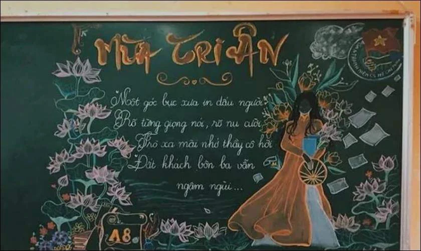 Trang tr&iacute; bảng tri &acirc;n thầy c&ocirc;