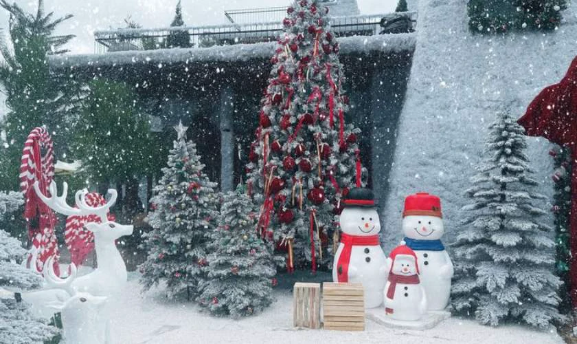 Trang trí cửa kính Noel hình người tuyết
