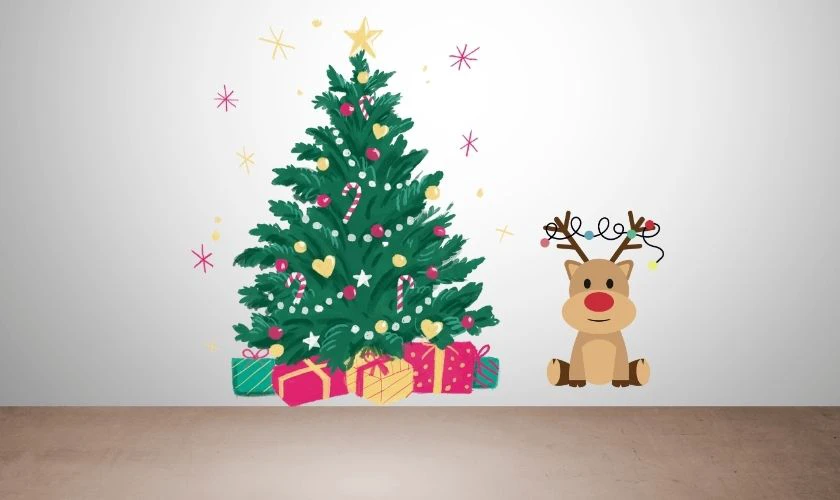 Trang trí Noel bằng giấy decal dán