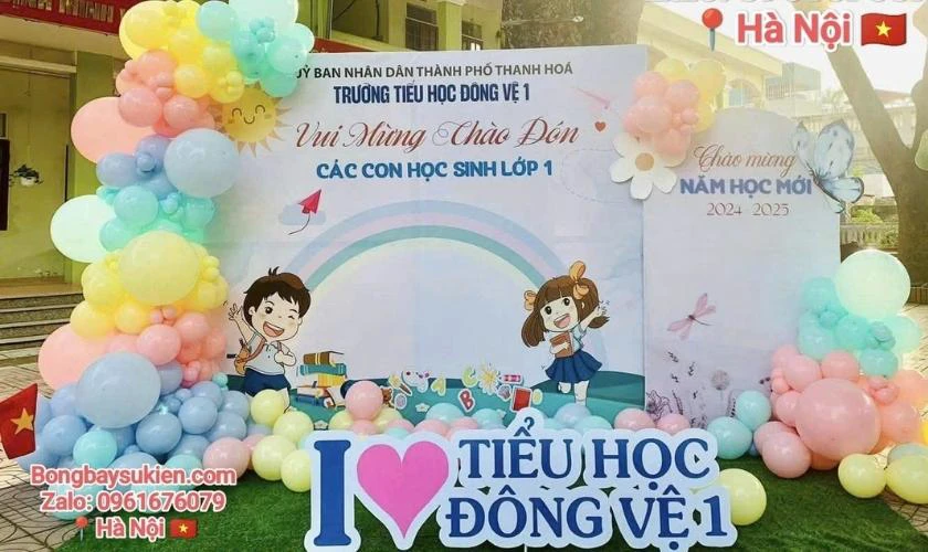 Thiết kế s&acirc;n khấu năm học mới với trường Tiểu học