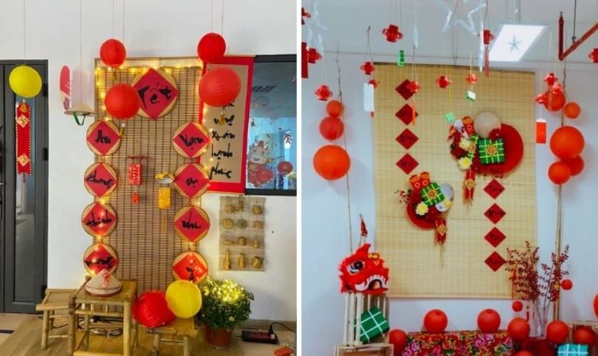 Trang trí tết ấn tượng với chiếu cói truyền thống