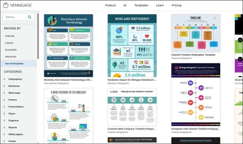 Venngage là công cụ thiết kế infographic và báo cáo trực quan