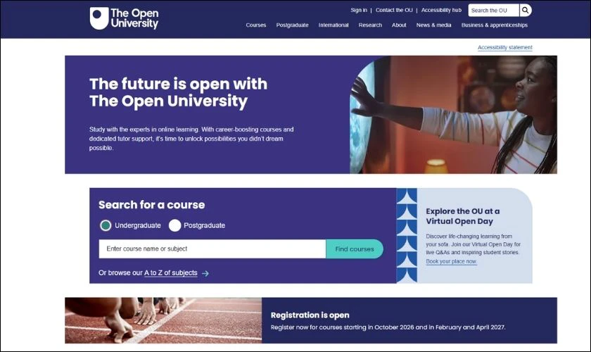 Open University là nền tảng giáo dục từ xa