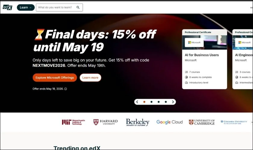 edX là nền tảng học trực tuyến uy tín