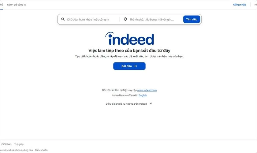 Indeed là nền tảng tìm việc phổ biến với hàng triệu tin tuyển dụng