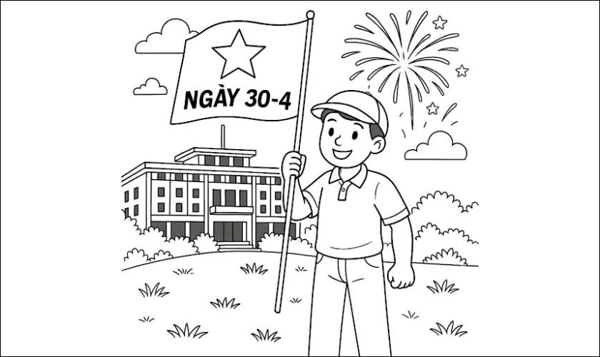 Tranh tô màu chủ đề Ngày thống nhất