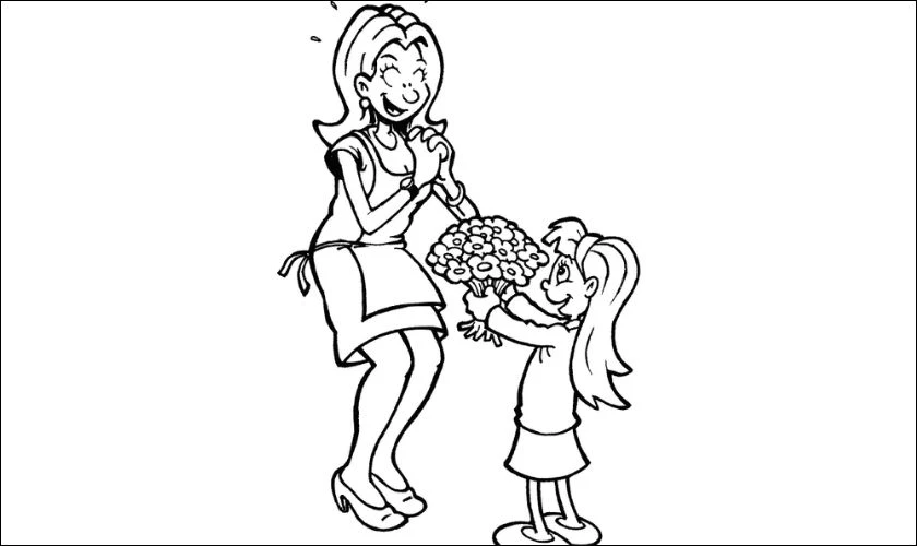 Hình ảnh vẽ màu tặng mẹ
