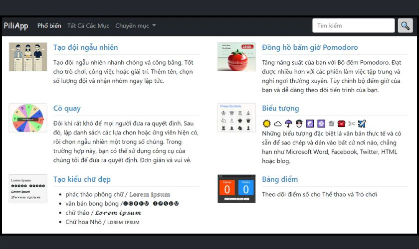 Web piliapp