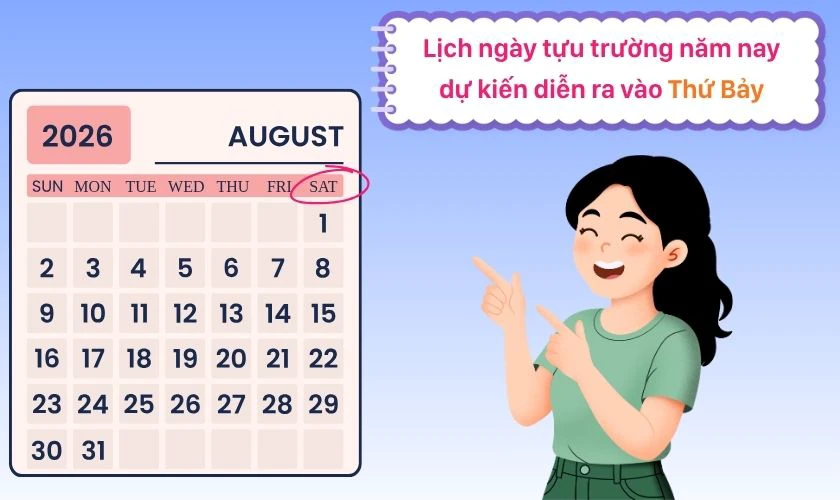 Ngày tựu trường 2026 là thứ mấy?