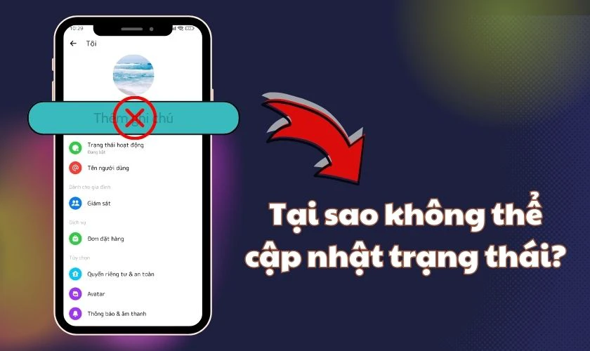 Tại sao kh&ocirc;ng cập nhật được trạng th&aacute;i suy nghĩ tr&ecirc;n Messenger