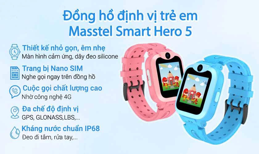 Masstel Smart Hero 5 - Đồng hồ định vị trẻ em gi&aacute; rẻ