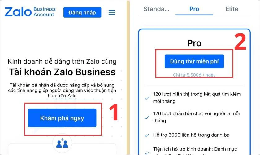 Hướng dẫn c&aacute;ch đăng k&yacute; t&agrave;i khoản Zalo Business tr&ecirc;n điện thoại
