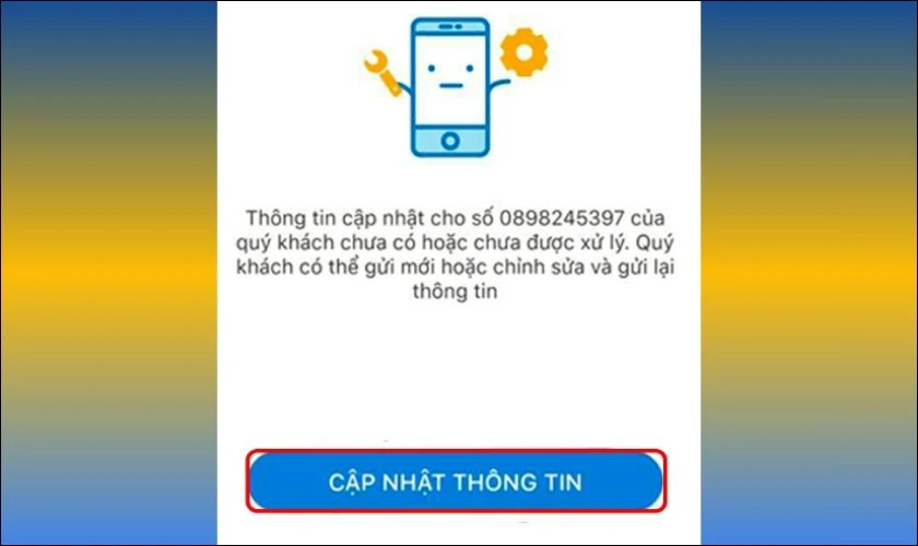 Chọn Cập nhật thông tin