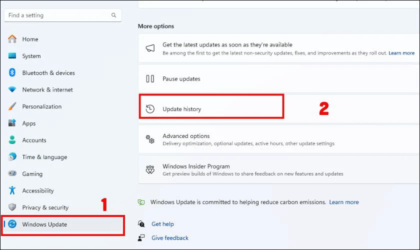 Xóa các bản cập nhật gần đây sửa lỗi Undoing changes made to your computer