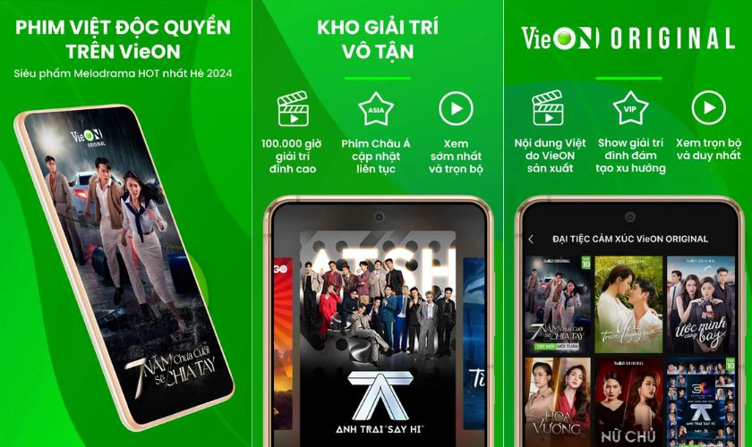 Vieon - Ứng dụng xem phim chiếu rạp hot