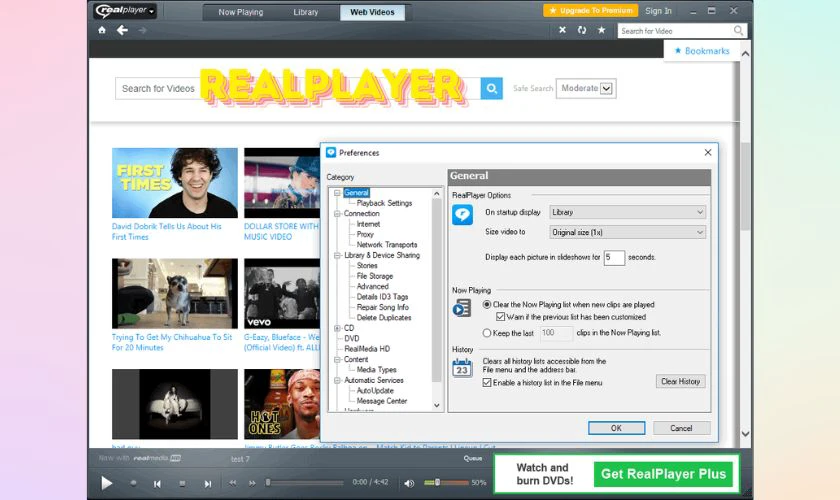 Sử dụng RealPlayer để xem video chất lượng tốt