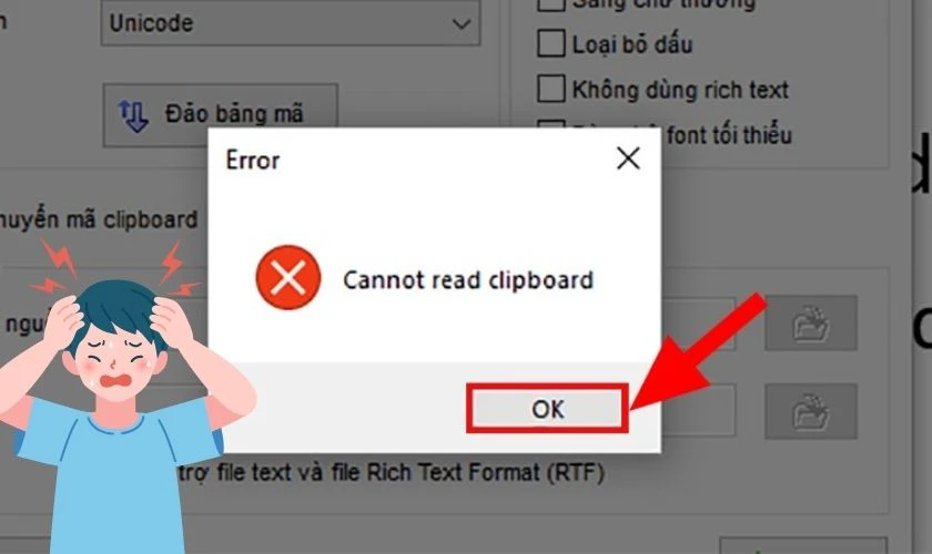 Unikey b&aacute;o lỗi &ldquo;Cannot open clipboard&rdquo; nghĩa l&agrave; g&igrave;?