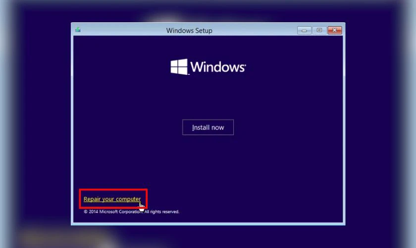 Chọn vào ổ đĩa hoặc USB bạn đã cắm vào và chọn Repair your computer