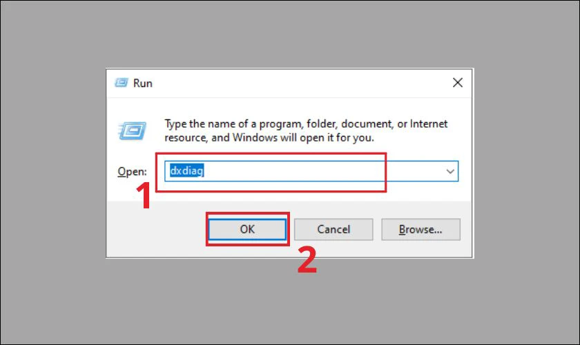 Nhập c&acirc;u lệnh v&agrave;o hộp thoại Run để mở nhanh file cần t&igrave;m