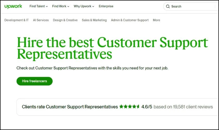 Nhân viên hỗ trợ khách hàng là nghề dễ làm trên Upwork
