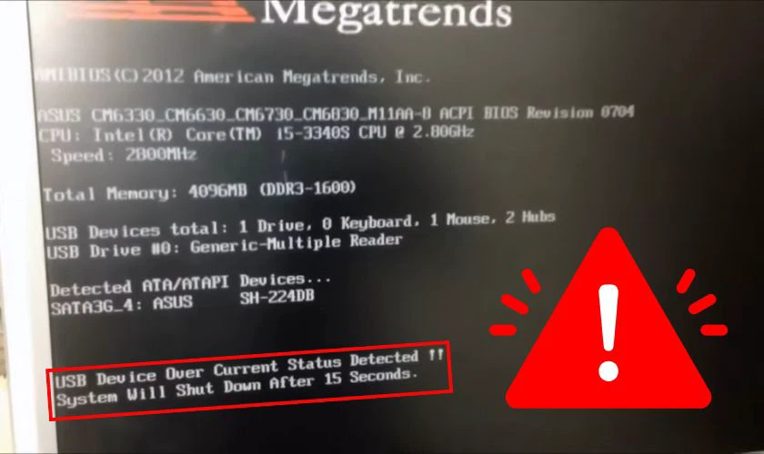 USB Device Over Current Status Detected là lỗi gì?