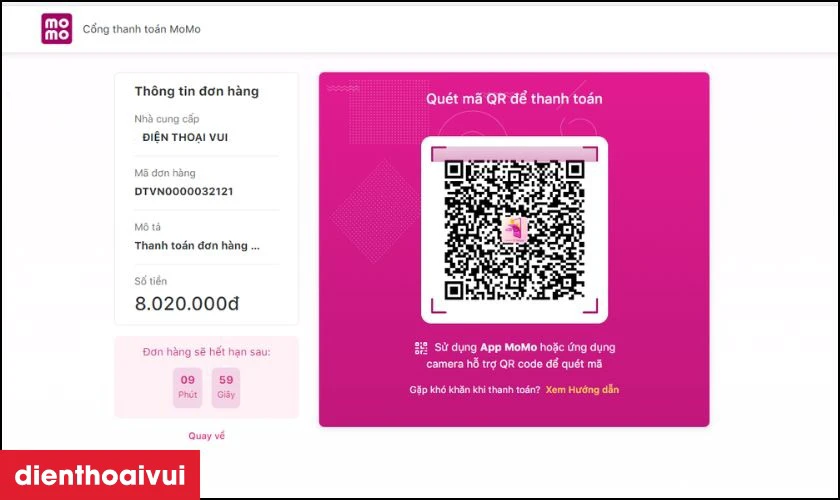 Quét mã thanh toán