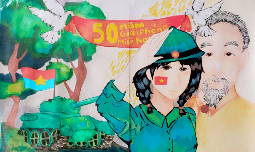 Tranh vẽ về chủ đề Bác Hồ