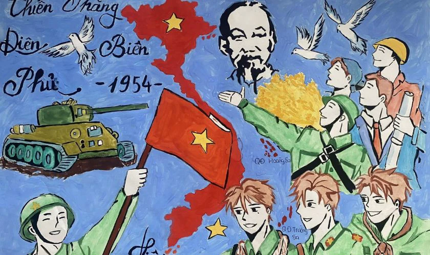 Tranh cổ vũ chiến thắng 30/4