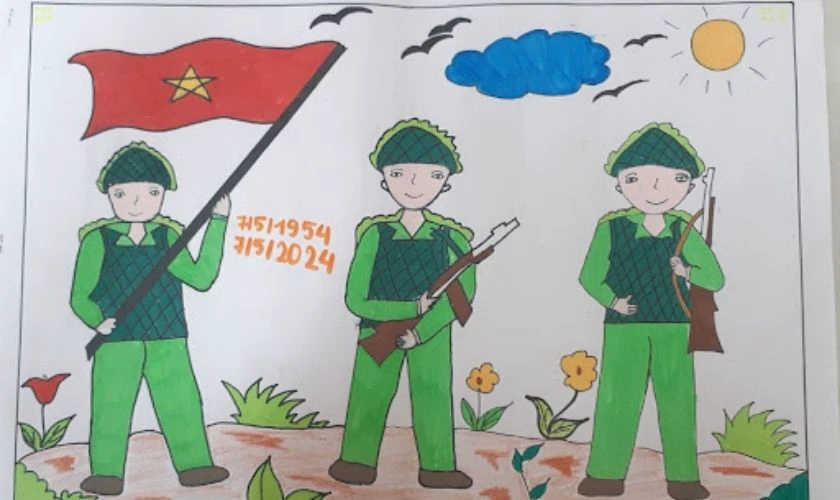 Ảnh 3 ch&uacute; bộ đội