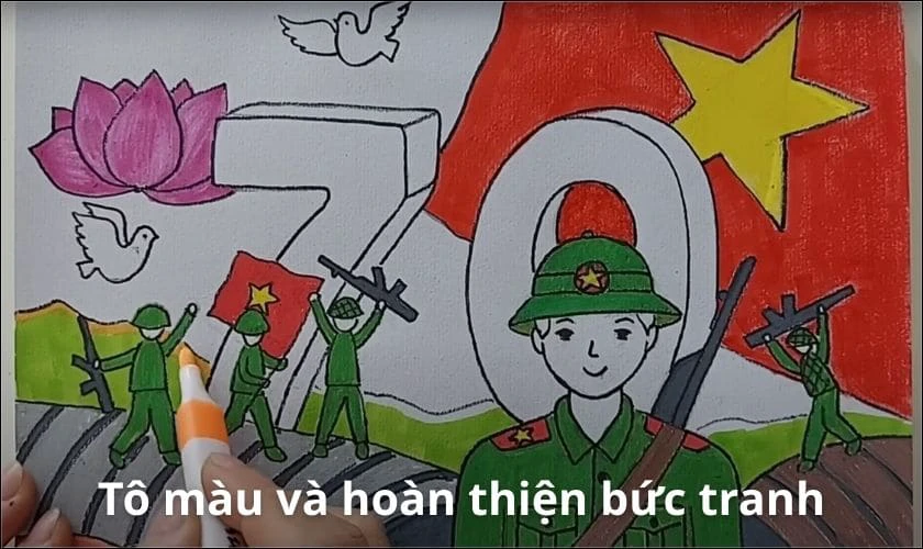 Bước 4: T&ocirc; m&agrave;u v&agrave; ho&agrave;n thiện bức tranh