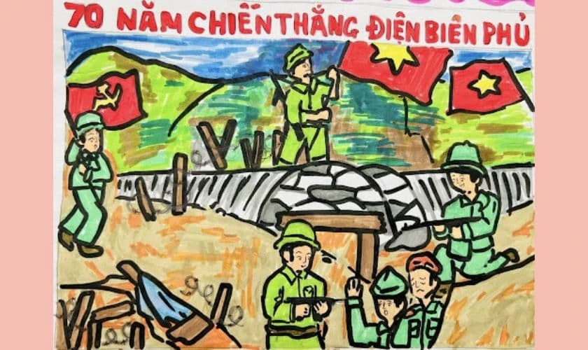 H&igrave;nh ảnh chiến sĩ Việt Nam h&acirc;n hoan ng&agrave;y chiến thắng 7/5/1954