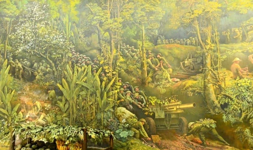 Tranh cổ động thể hiện chủ nghĩa anh h&ugrave;ng c&aacute;ch mạng Việt Nam