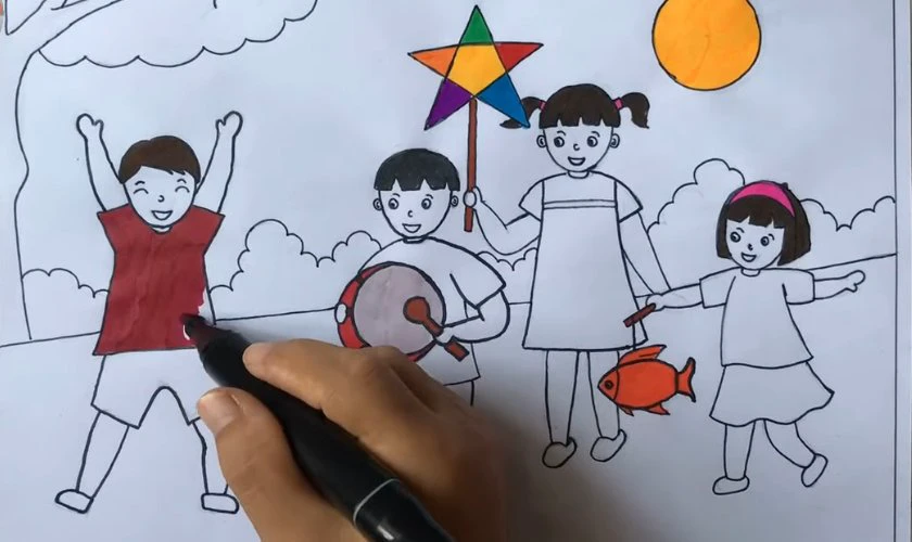 Tô màu và hoàn thiện tranh