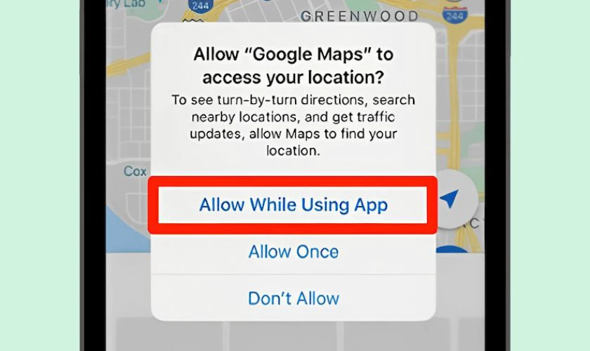 X&aacute;c định vị tr&iacute; hiện tại của t&ocirc;i tr&ecirc;n Google Maps iOS