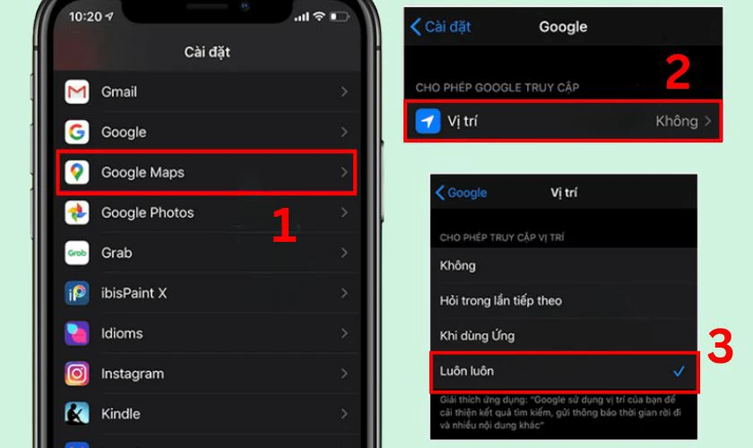 X&aacute;c định vị tr&iacute; hiện tại của t&ocirc;i tr&ecirc;n Google Maps iOS nhanh