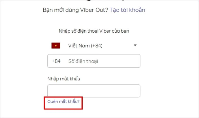 Nhấn Qu&ecirc;n mật khẩu
