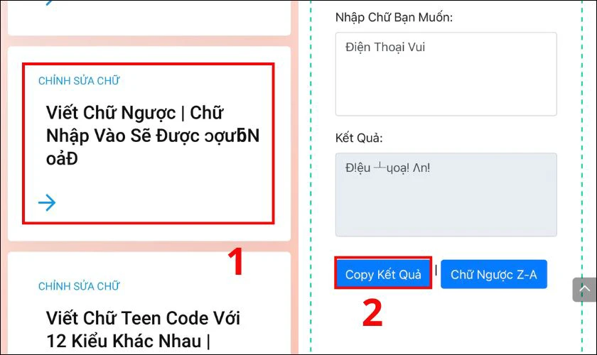 Viết chữ đảo ngược miễn ph&iacute; với ung-dung.com