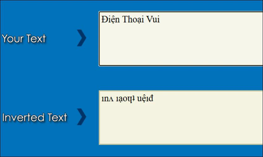 Viết chữ đảo ngược online với Invertedtext